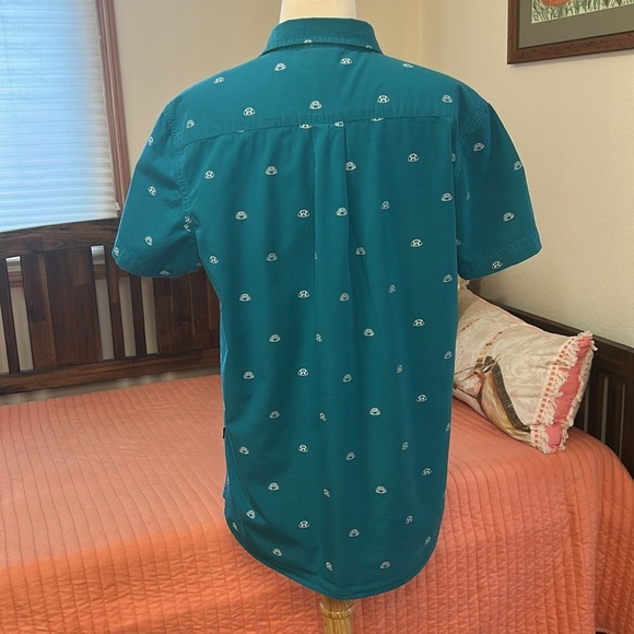 The North Face Baytrail Mens‎ Green Short Sleeve Button Down Shirt Tents sz M - Picture 4 of 13